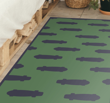 Tapetes de vinil para skate verde e preto para quartos de dormir - TenStickers
