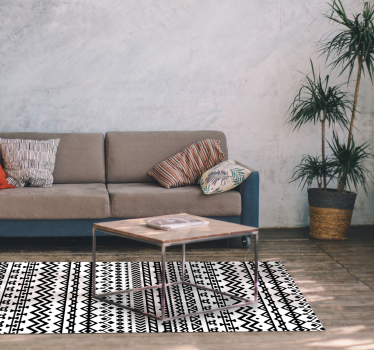 Tapetes geométricos em preto e branco - TenStickers