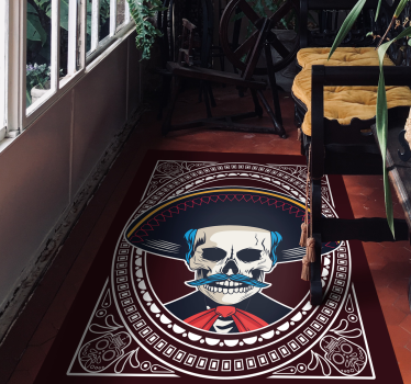 Tapetes mexicanos de caveira étnica estilo étnico - TenStickers