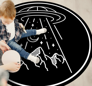 Ufo desenhando tapetes adolescentes para quartos - TenStickers
