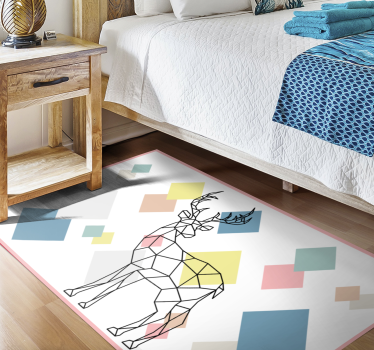 Veado corpo inteiro em formas coloridas tapetes de estilo nórdico - TenStickers