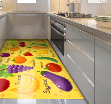 Vegetais com nomes pisos de cozinha - TenStickers
