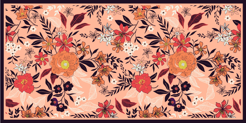 Tapete vinílico flores e plantas tapeçaria botânica - TenStickers