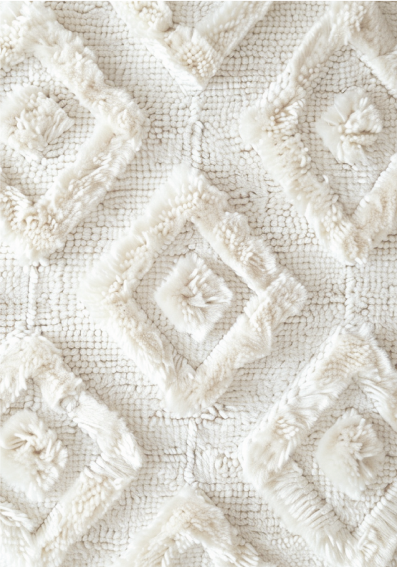 Tapete vinílico branco padrão de diamante - TenStickers