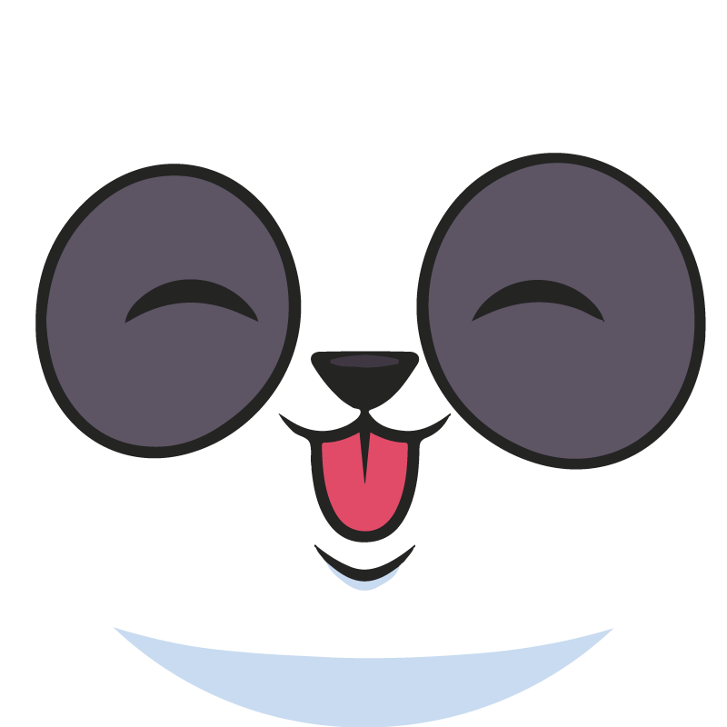 Tapete vinílico branco cara de panda - TenStickers