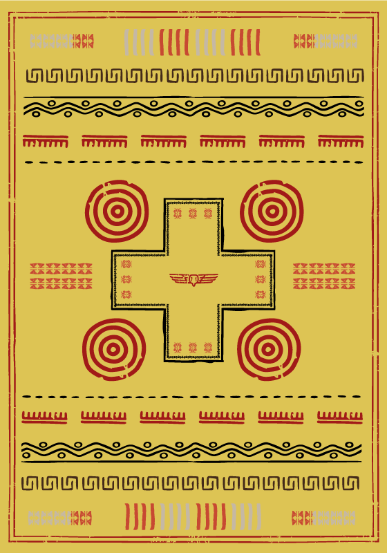 Tapete vinílico amarelo design étnico - TenStickers