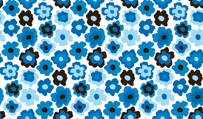 Tapete vinílico flores e plantas papoula azul - TenStickers