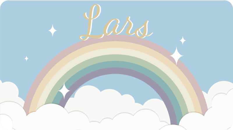 Tapete vinílico com nome arco-íris personalizado - TenStickers