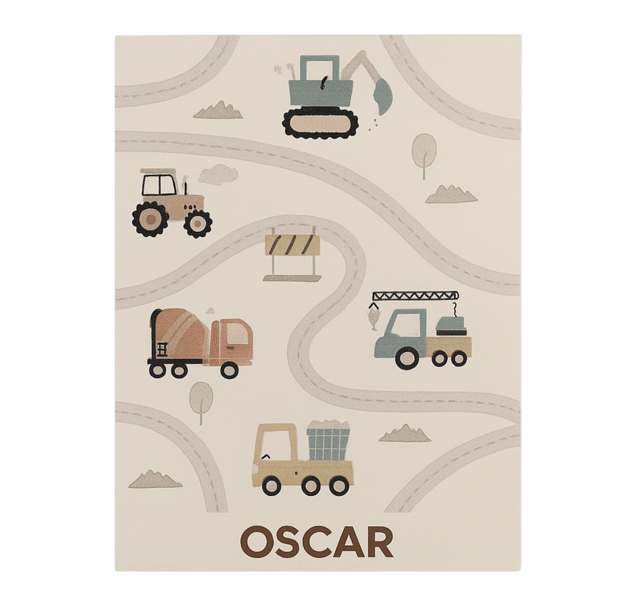 Tapete em vinil infantil construção bege personalizada - TenStickers