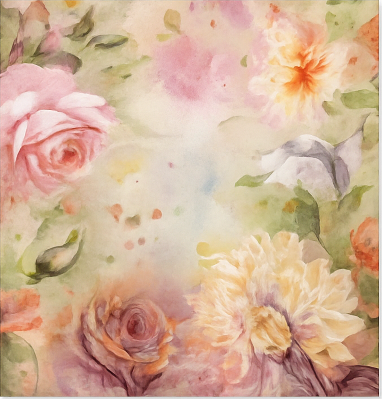 Tapete vinílico sala de estar rosas florais cor de rosa - TenStickers