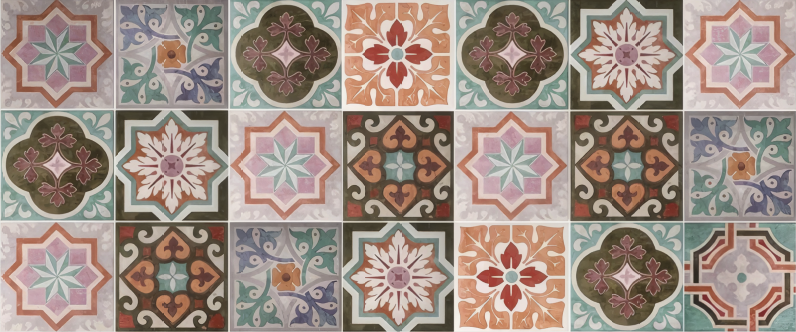 Tapete vinílico mosaico piastrelina siciliana - TenStickers