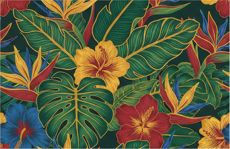 Tapete vinílico sala de estar planta exótica - TenStickers