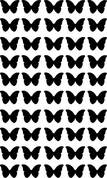 Tapete vinílico de animais borboletas pretas voando - TenStickers