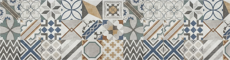 Tapete vinílico cozinha patchwork geométrico eclético - TenStickers