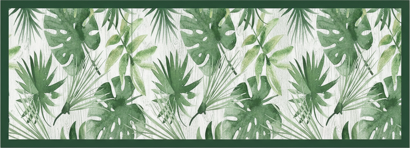 Tapete vinílico cozinha folhas tropicais aquareladas - TenStickers