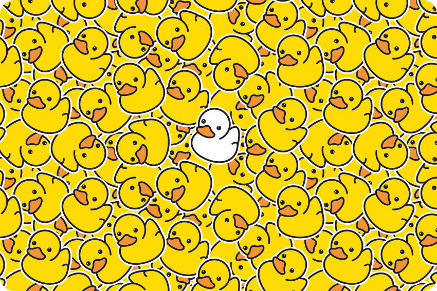 Tapete vinílico de animais pato branco fofo diferente - TenStickers
