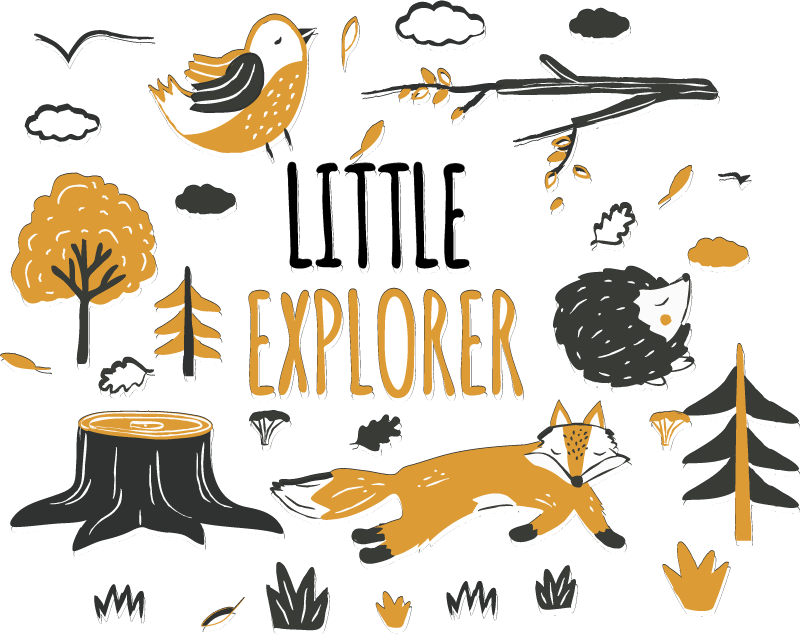 Tapete vinílico de animais pequeno explorador - TenStickers