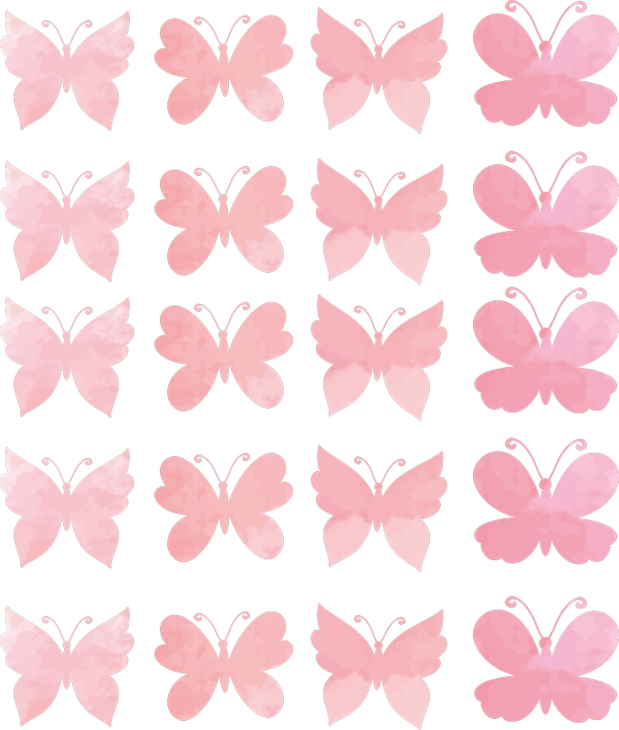 Tapete vinílico de animais com design de borboletas rosas - TenStickers