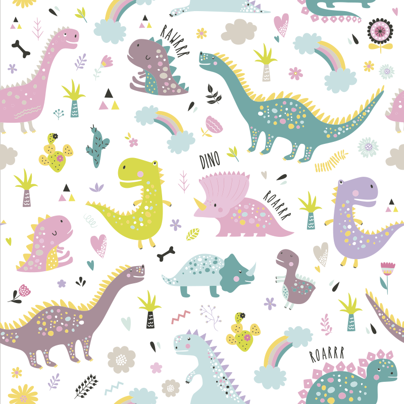 Tapete vinílico de animais dinossauro kallax - TenStickers