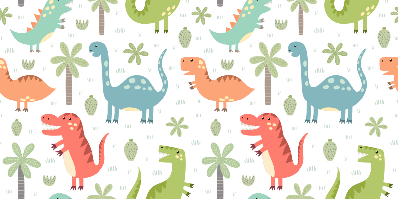 Tapete vinílico de animais dinossauro feliz - TenStickers