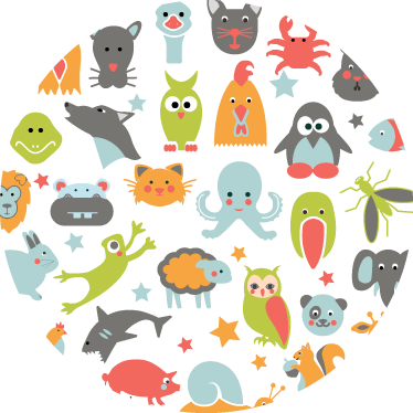 Tapete vinílico de animais em círculo - TenStickers