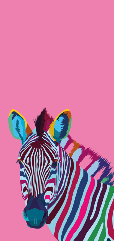 Tapete vinílico de animais zebra pop art iphone - TenStickers