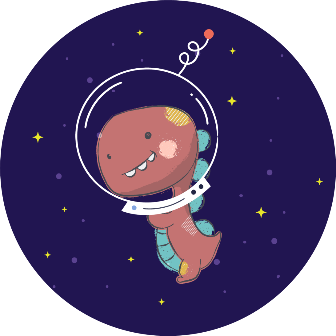 Tapete vinílico de animais t-rex espacial - TenStickers