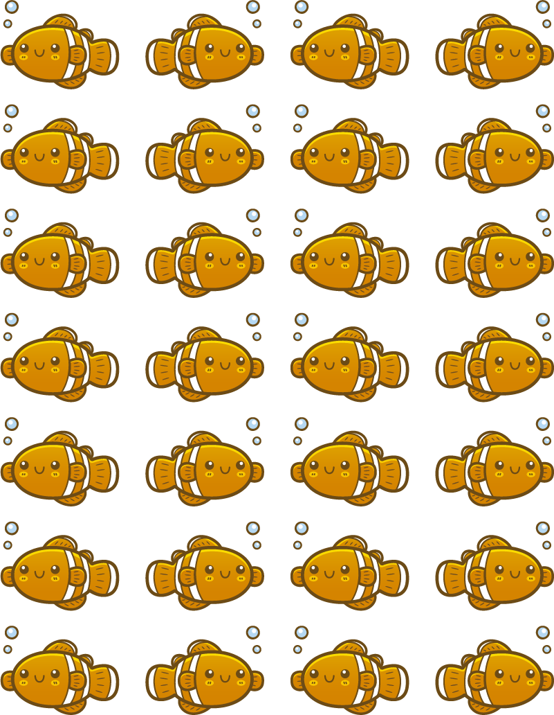 Tapete vinílico de animais com padrão de peixe-palhaço - TenStickers