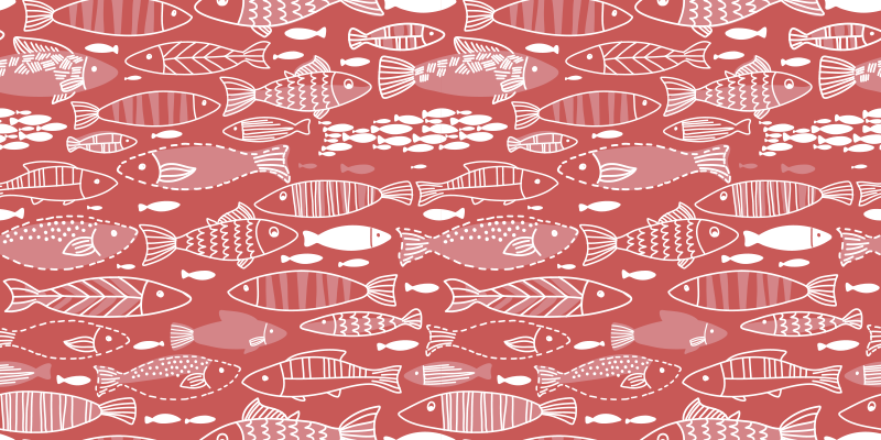 Tapete vinílico de animais muitos peixes no mar - TenStickers