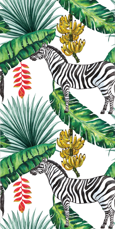 Tapete vinílico de animais padrão natural - TenStickers