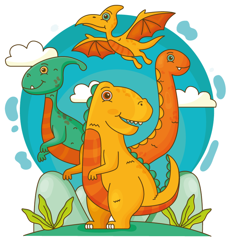 Tapete vinílico de animais dinossauros na selva - TenStickers