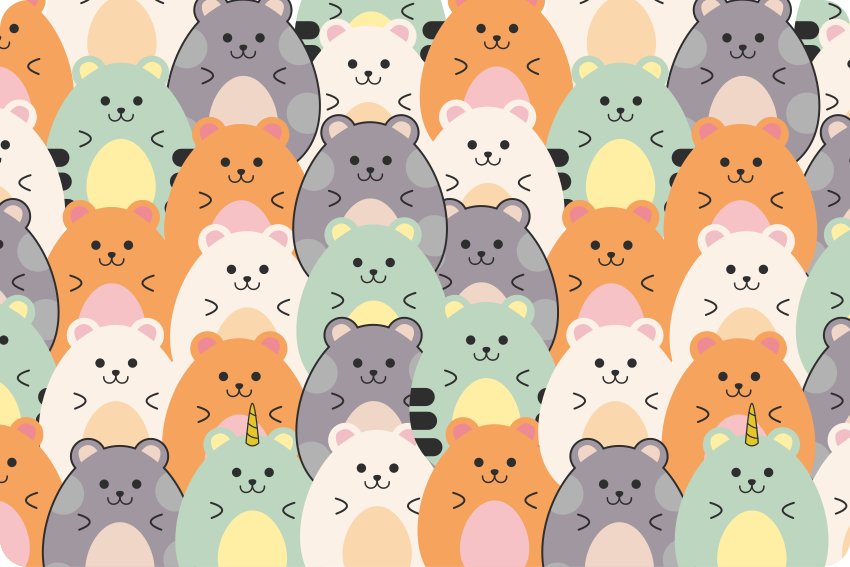 Tapete vinílico de animais hamsters coloridos comendo - TenStickers