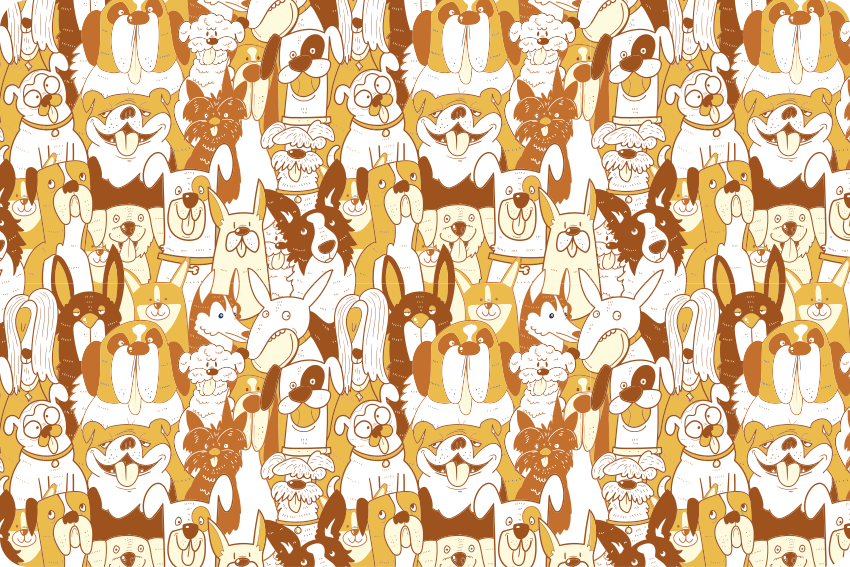 Tapete vinílico de animais festa dos cães - TenStickers