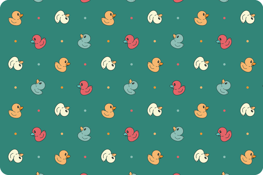 Tapete vinílico de animais patinhos coloridos - TenStickers