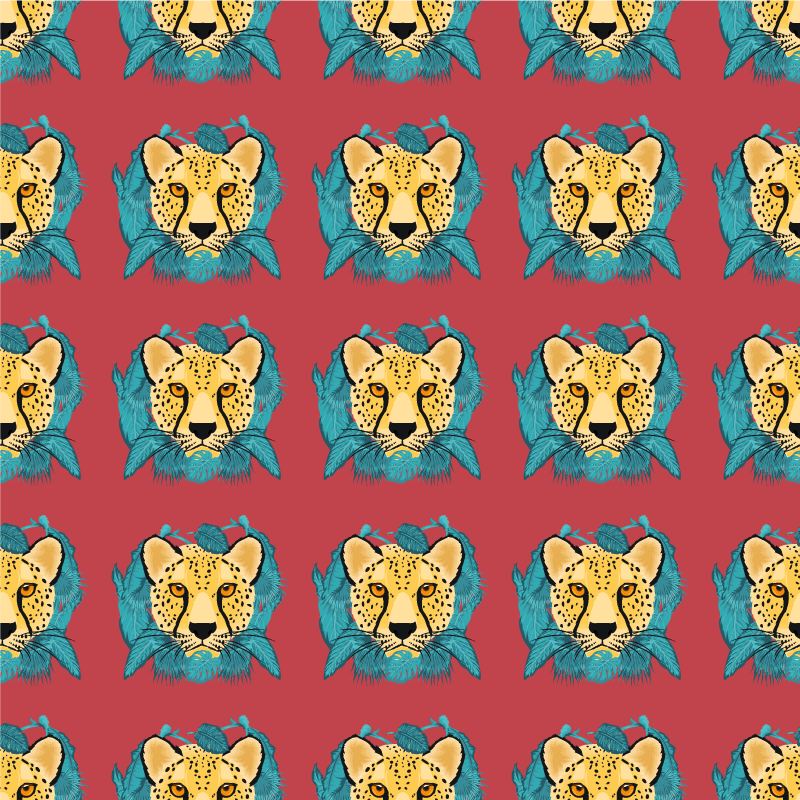 Tapete vinílico de animais com gráfico de leopardo oriental - TenStickers