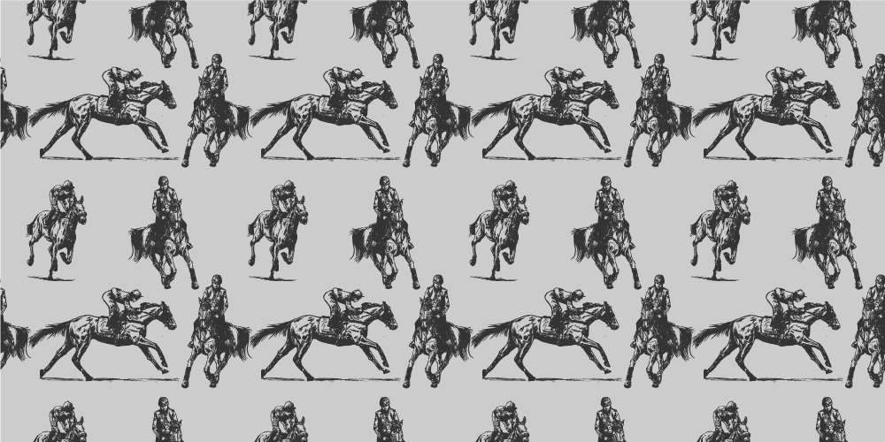 Tapete vinílico de animais cavalos cinzas do oeste - TenStickers