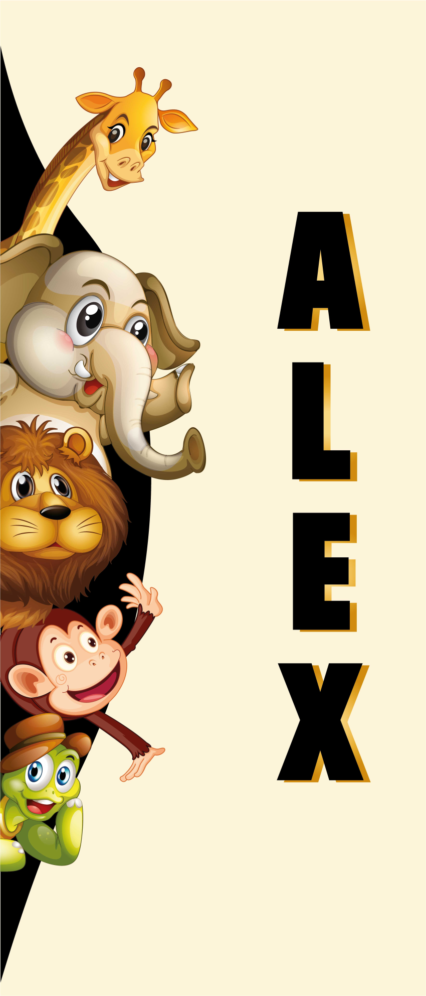 Tapete vinílico de animais 3d animais fofos - TenStickers