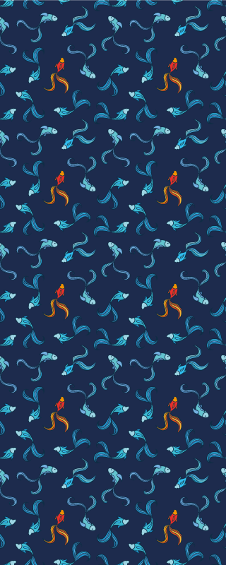 Tapete vinílico de animais um em mil peixes laranjas - TenStickers
