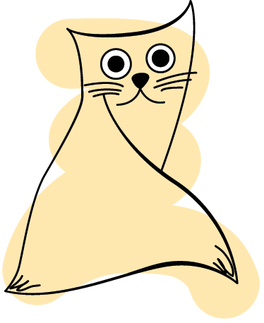 Tapete vinílico de animais gato pintado bege - TenStickers