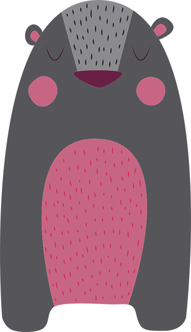 Tapete vinílico de animais urso cinza para crianças - TenStickers
