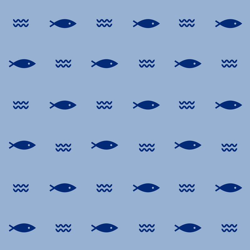 Tapete vinílico de animais com padrão de peixes minimalista - TenStickers
