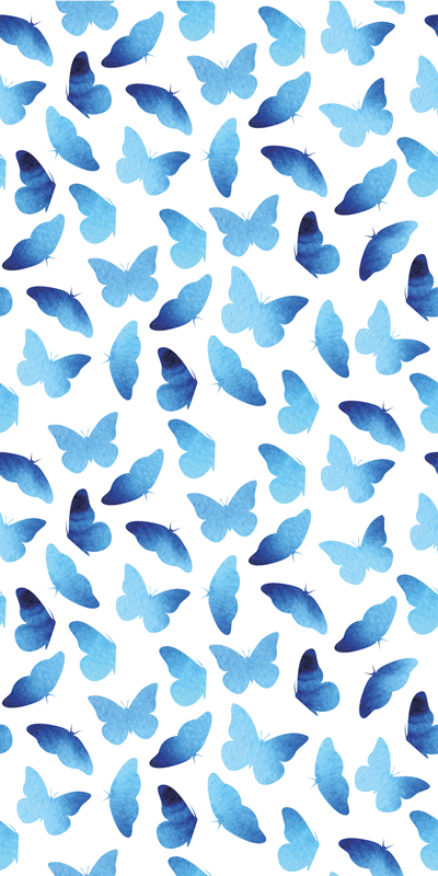 Tapete vinílico de animais borboletas pintadas - TenStickers