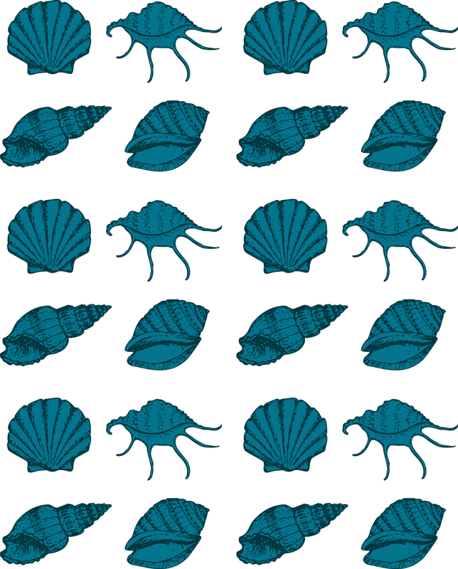 Tapete vinílico de animais de conchas marinhas - TenStickers