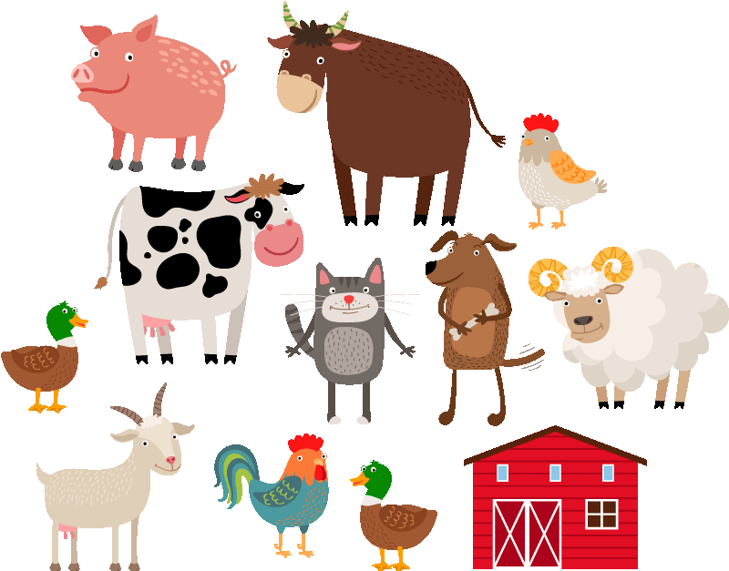 Tapete vinílico de animais para fazenda - TenStickers