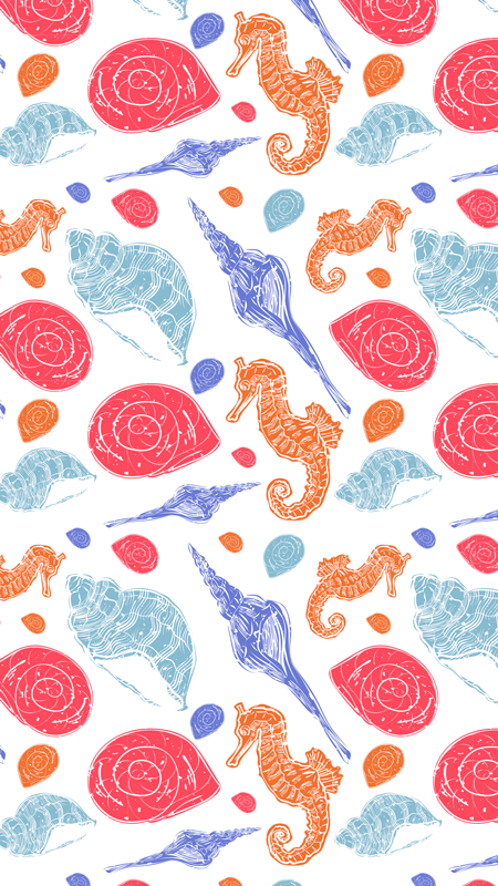 Tapete vinílico de animais azulejos subaquáticos - TenStickers