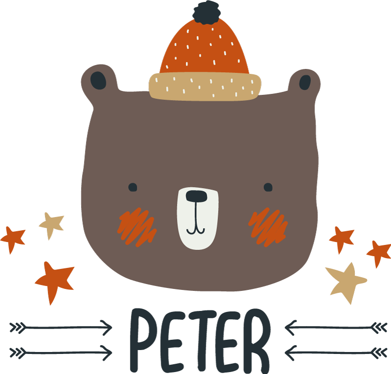 Tapete vinílico de animais urso nórdico personalizado - TenStickers