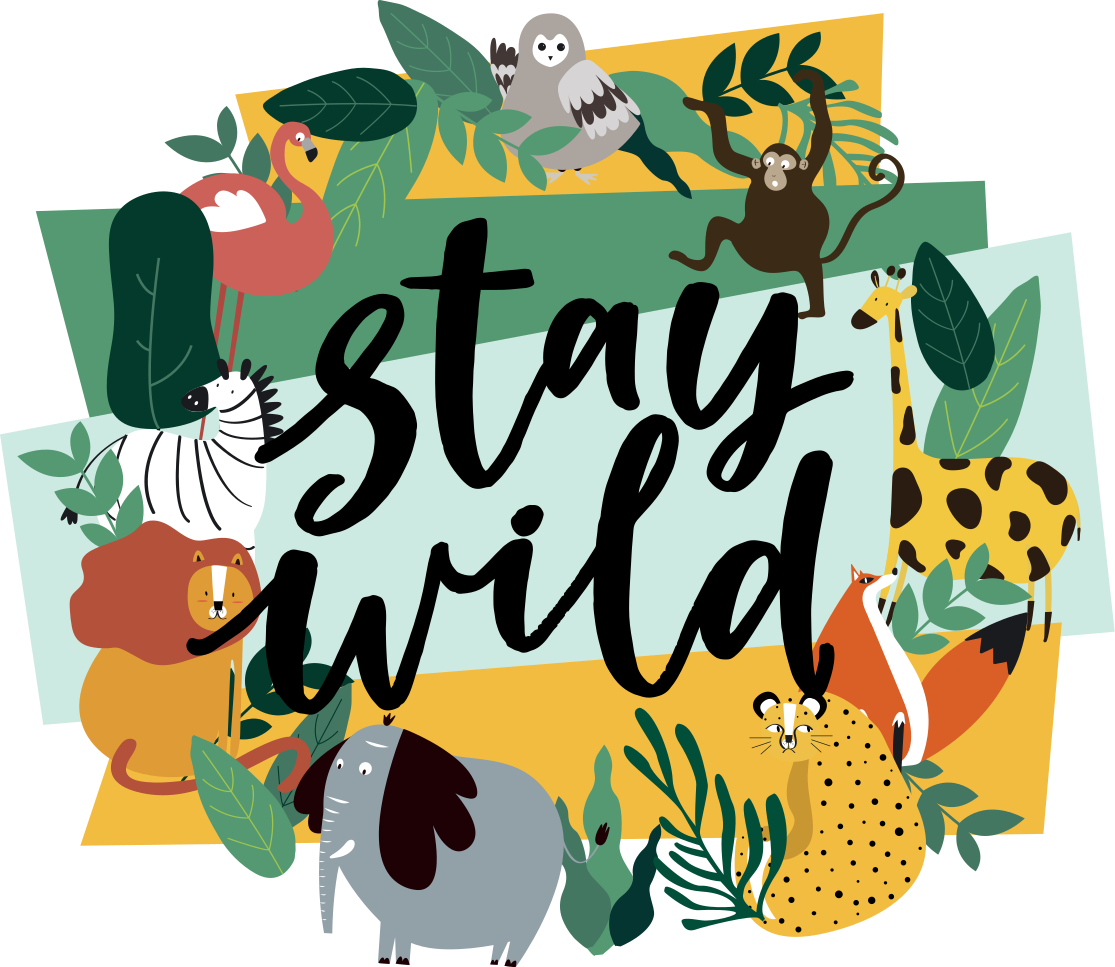 Tapete vinílico de animais da selva coroados - TenStickers