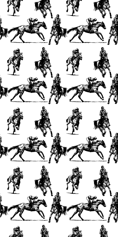 Tapete vinílico de animais padrão de cavalo preto e branco - TenStickers