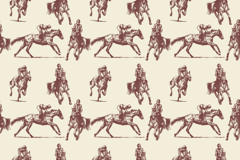 Tapete vinílico de animais padrão de cavalo bege e marrom - TenStickers