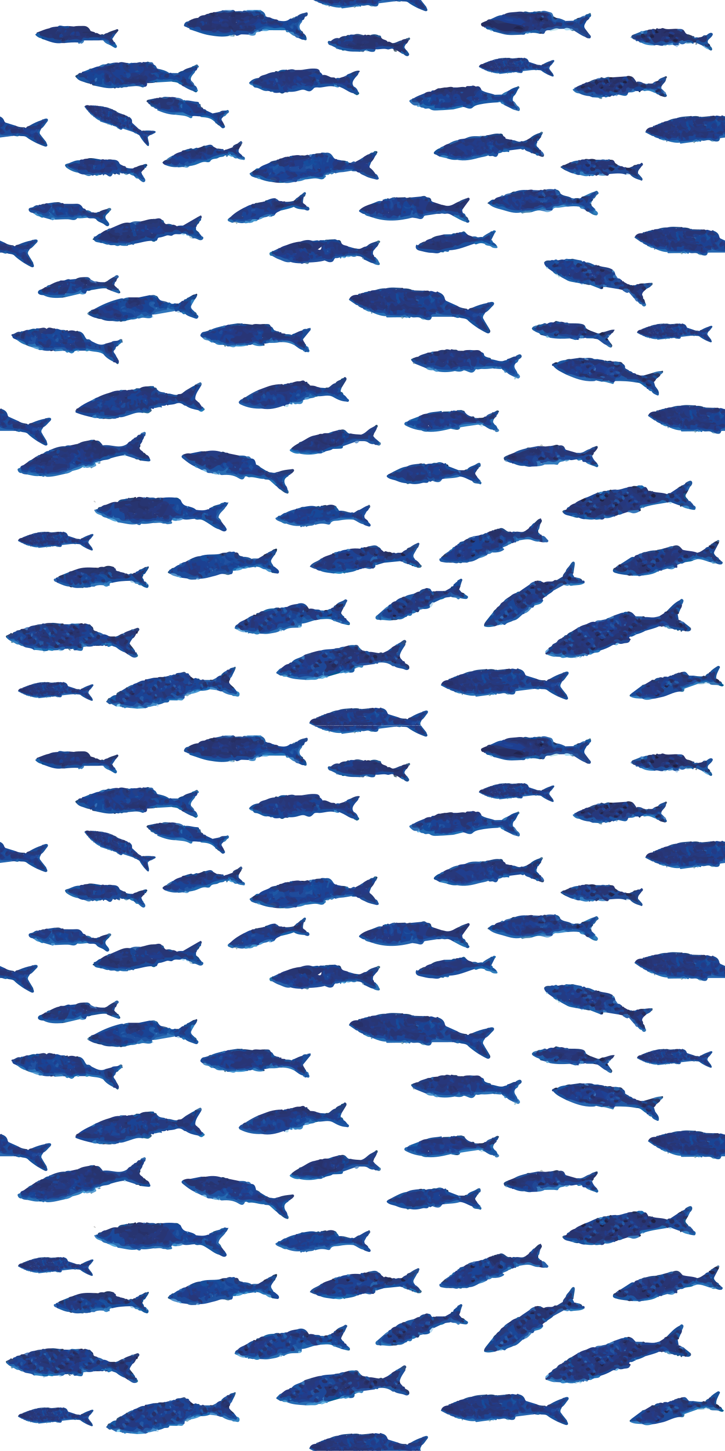 Tapete vinílico de animais com padrão de peixes azuis - TenStickers